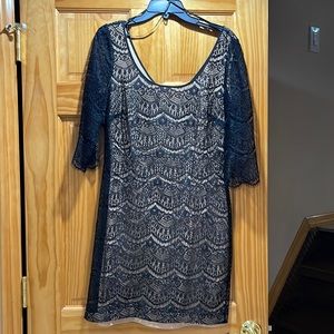 Guess Black/Nude Lace Dress, size 12